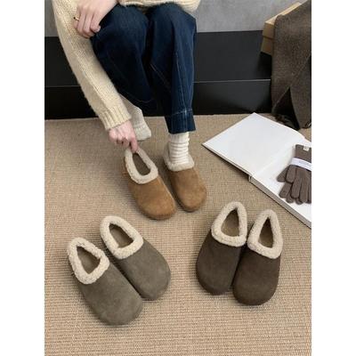 Внутреннее увеличение высоты маленькие картофелины Birkenstocks на толстой подошве бархатные теплые хлопковые туфли уродливые и милые туфли