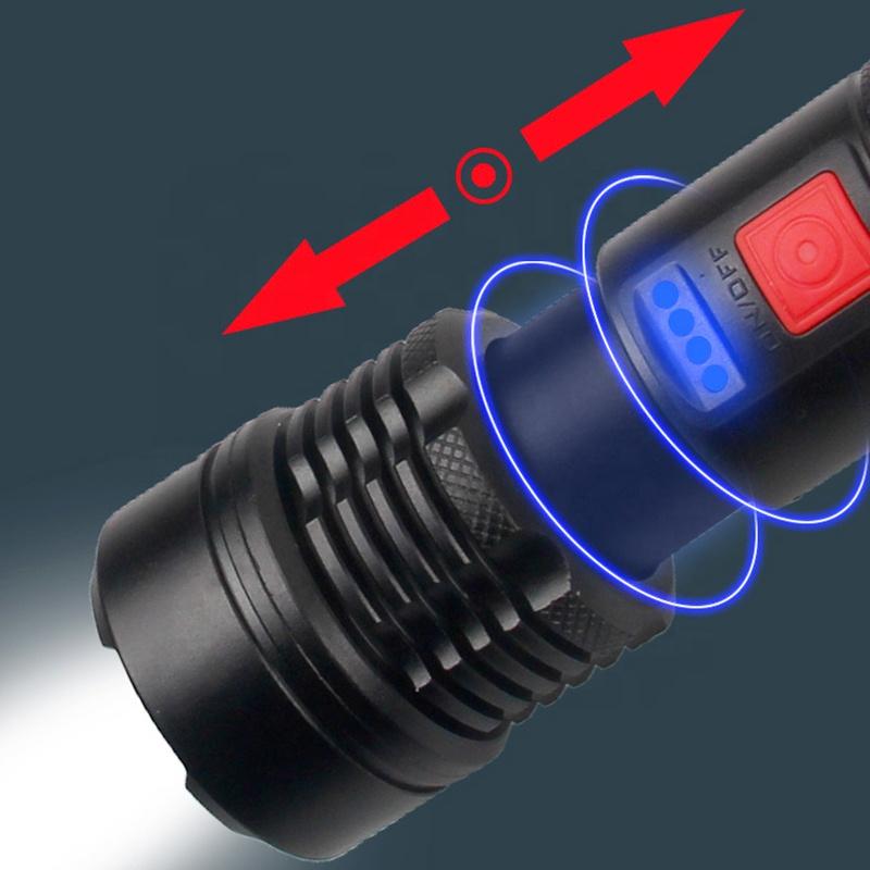 Фонарик высокой мощности, 5 режимов, USB-зум, светодиодные фонарики, светодиодный супер яркий фонарик Xhp50, аккумулятор 18650, лучший