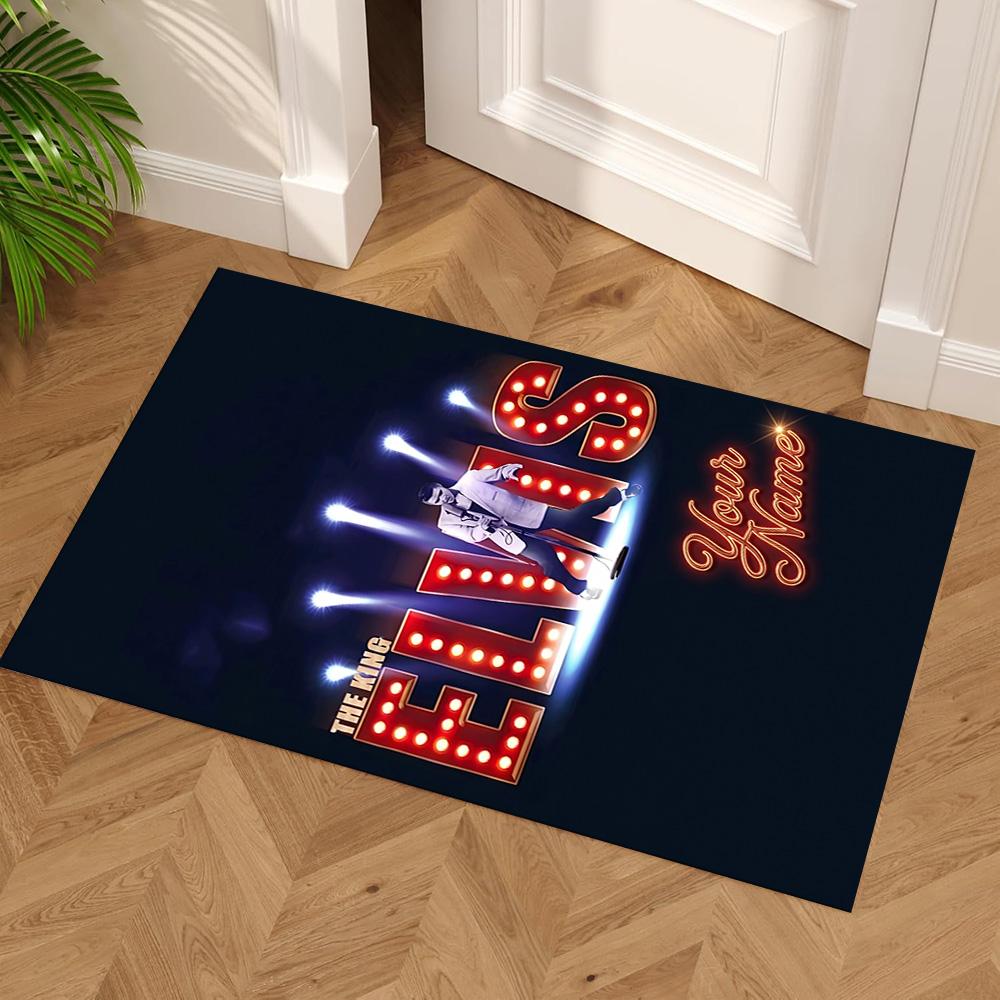 Elvis Presley Personalized Text Floor Rug Office Rug Perfect for Outdoor Study room Dining Room Decorate room Antislip Carpet Decorate Offices