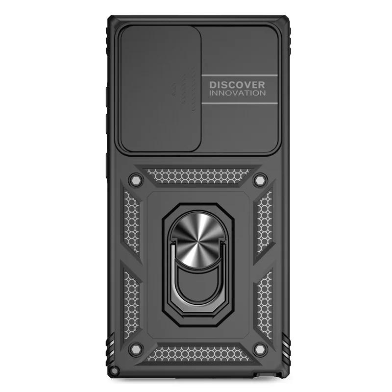 Магнитный чехол-подставка Armor для Samsung S25 FE S26 S24 Plus S23 S22 S21 Note 20 Ultra Защита камеры сдвижной крышкой Ударопрочный чехол