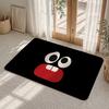 Cute Cartoon Eyes Floor Mat Flannel Rug Non Slip Absorbent Soft Washable For Entryway Hallway Bathroom Kitchen Decor