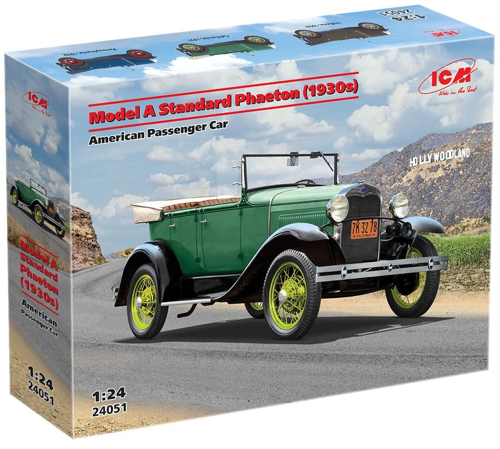 ICM 1/24 Scale Ford Model A Phaeton 1930s Plastic Model Kit 24051 (Car)