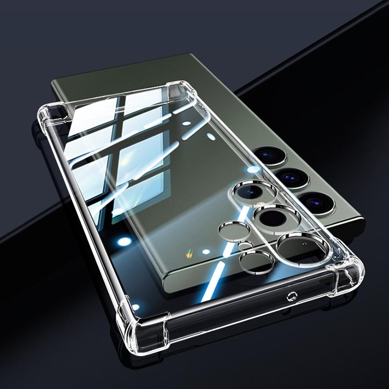 S 24 23 22 21 25 Airbag Shockproof Transparent Case For Samsung Galaxy S24 S25 S21 S20 S22 S23 Fe Plus Ultra Silicone Full Cover