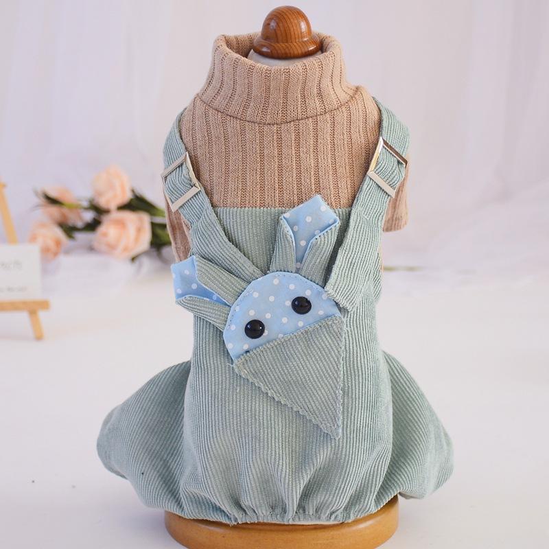 Одежда для собак Весна и осень Тонкий четвероногий полосатый комбинезон Милый плюшевый шпиц Маленькая собака Кошка Одежда