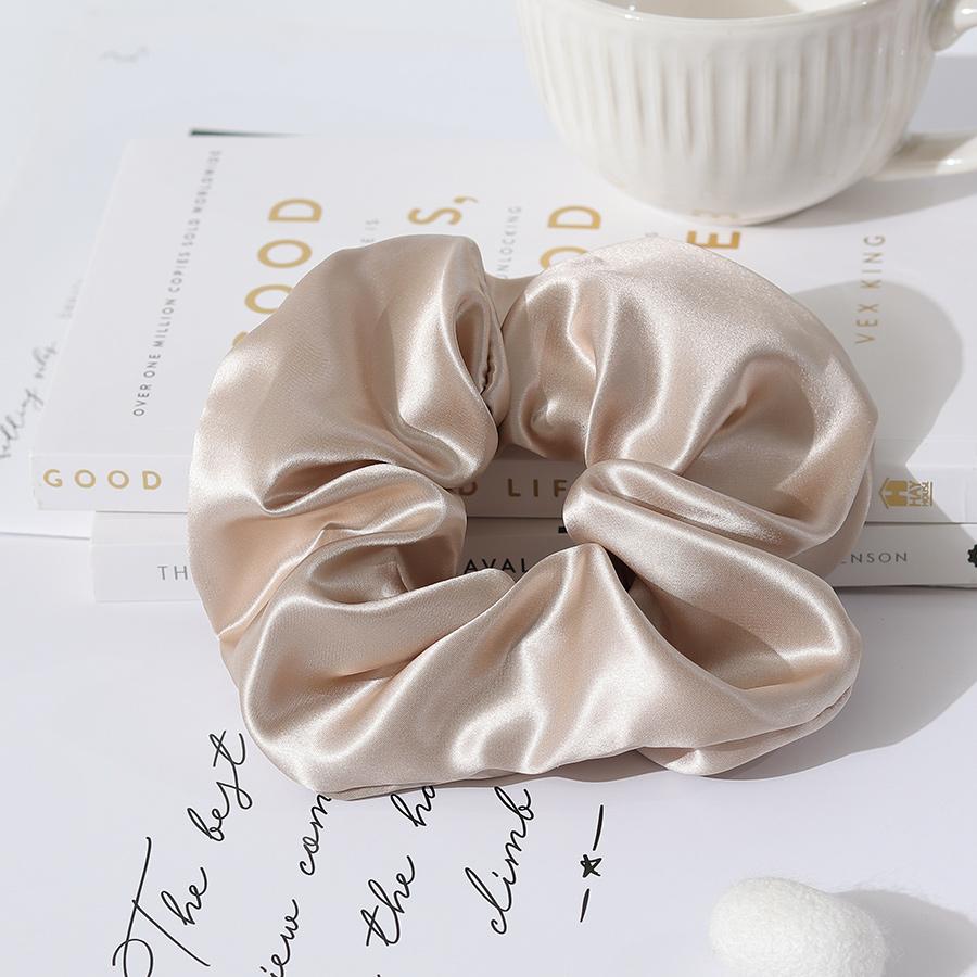 Custom logo 100% Mulberry 22momme 7cm Silk Scrunchies Hair Ties Hair Accessories for Girls
