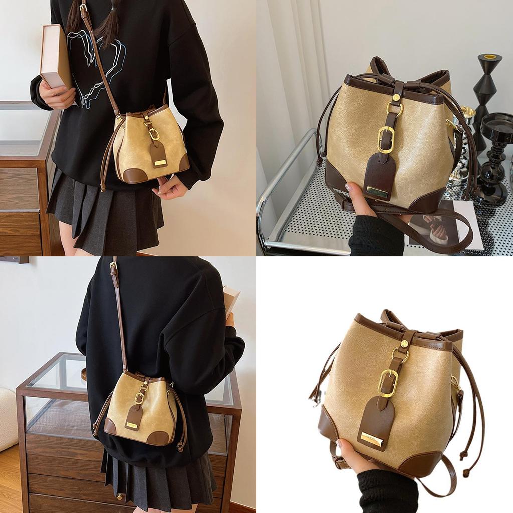 Stylish Korean Fashion Casual Women's Bucket Bag Trendy Fall Collection In Black And Brown