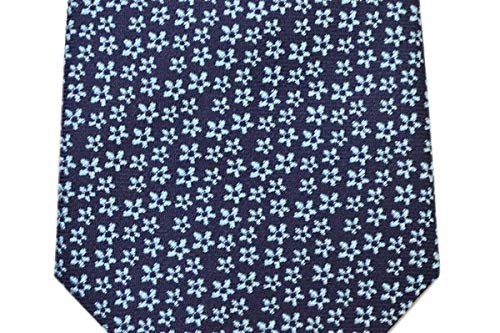 Галстук с небольшим цветочным узором, шелковый галстук, ширина меча, egg20s030, темно-синий x синий [Gaga Milano] Мужской галстук/узкий (Размер 7см) Z3119-6