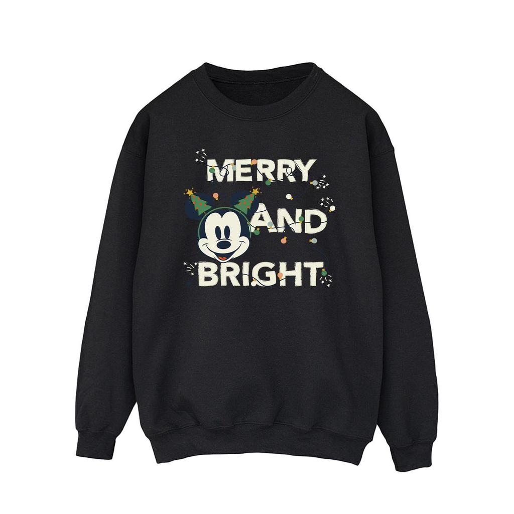 Disney Mens Mickey Mouse Merry & Bright Sweatshirt