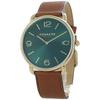 Coach Men's Slim Elliott Watch with Leather Strap and Brown/Green Dial (14602698)