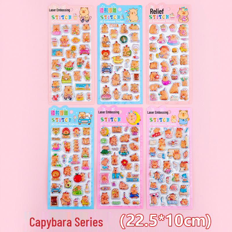 3D Кристаллическая наклейка с лазерной тиснёной капибарой для детского DIY-декора
