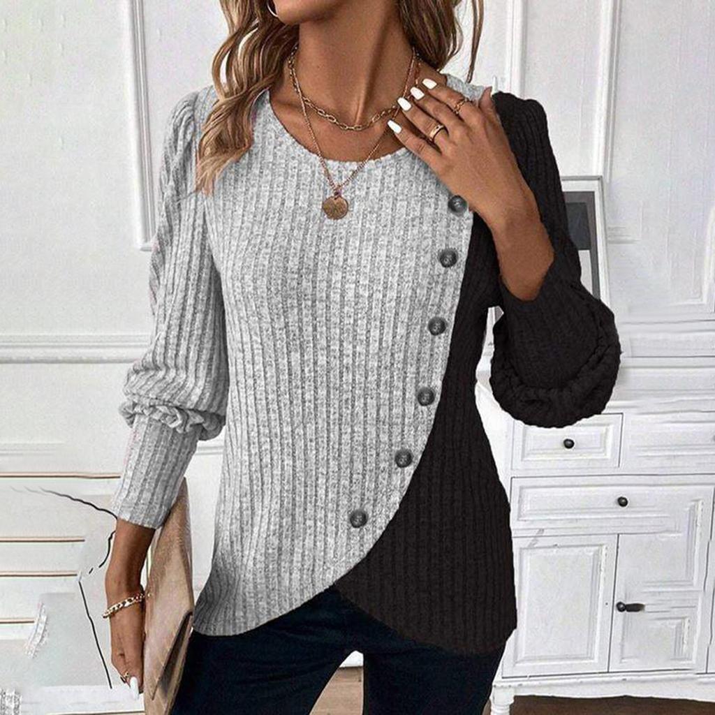 Женские рубашки из денима на пуговицах, повседневные, с длинным рукавом, с V-образным вырезом, из шамбре, блузка, топ