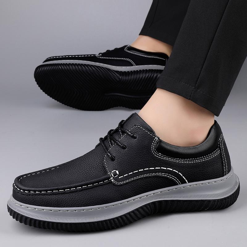 Luxury Business Dress Shoes Italy Genuine Leather Men Oxford Leather Shoes Classic Bureau Office Shoes Casual Lace-up Loafers