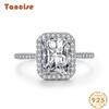 Tancise Classic 925 Sterling Silver Zircon Ring Ladies Jewelry Wedding Promise Party Gift