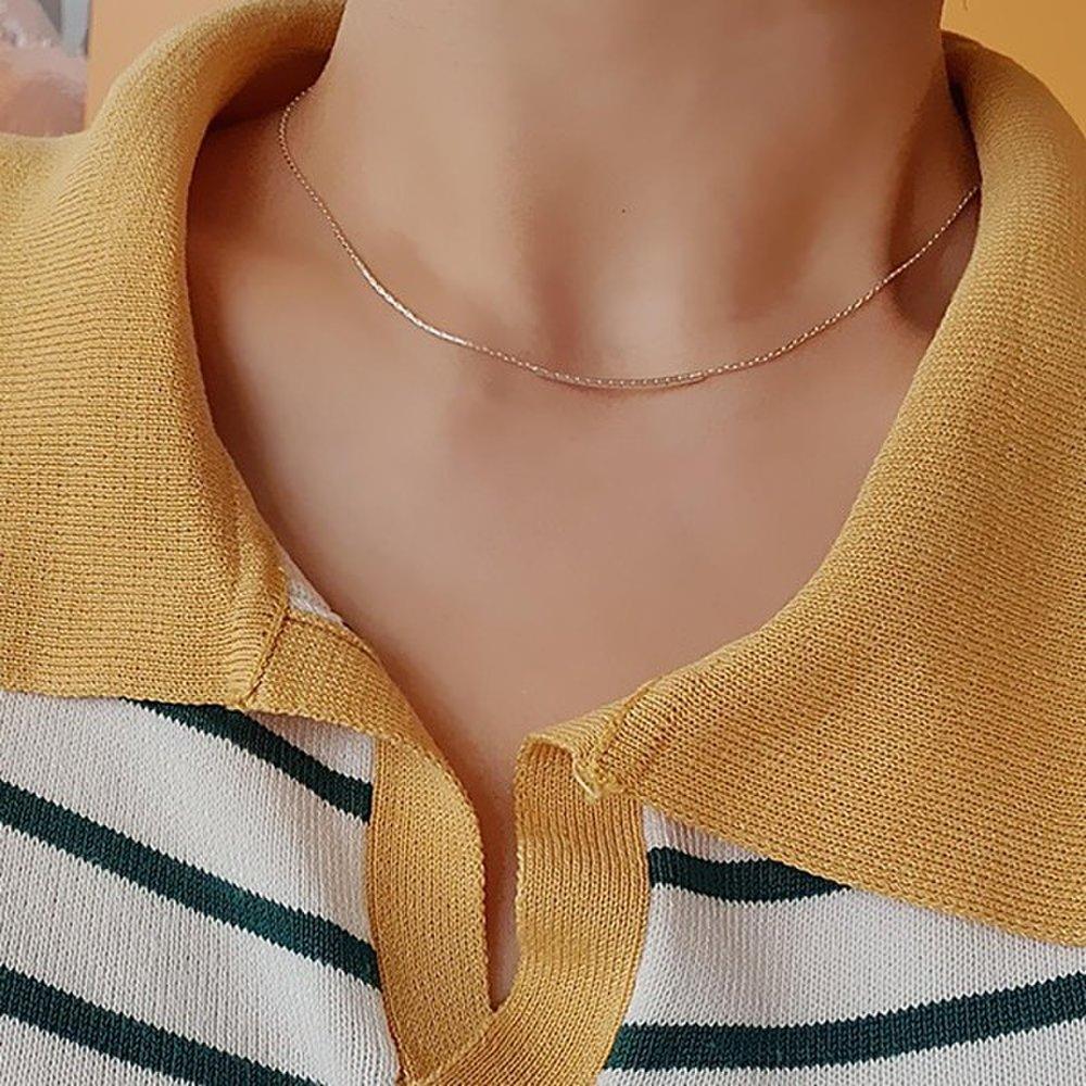 Women's Layered Snake Silver Necklace_P349100544