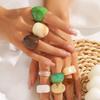 9-Piece Colorful Wide Band Resin Ring Set: Simple, Cute, Fashionable, Versatile, Popular European and American Style.