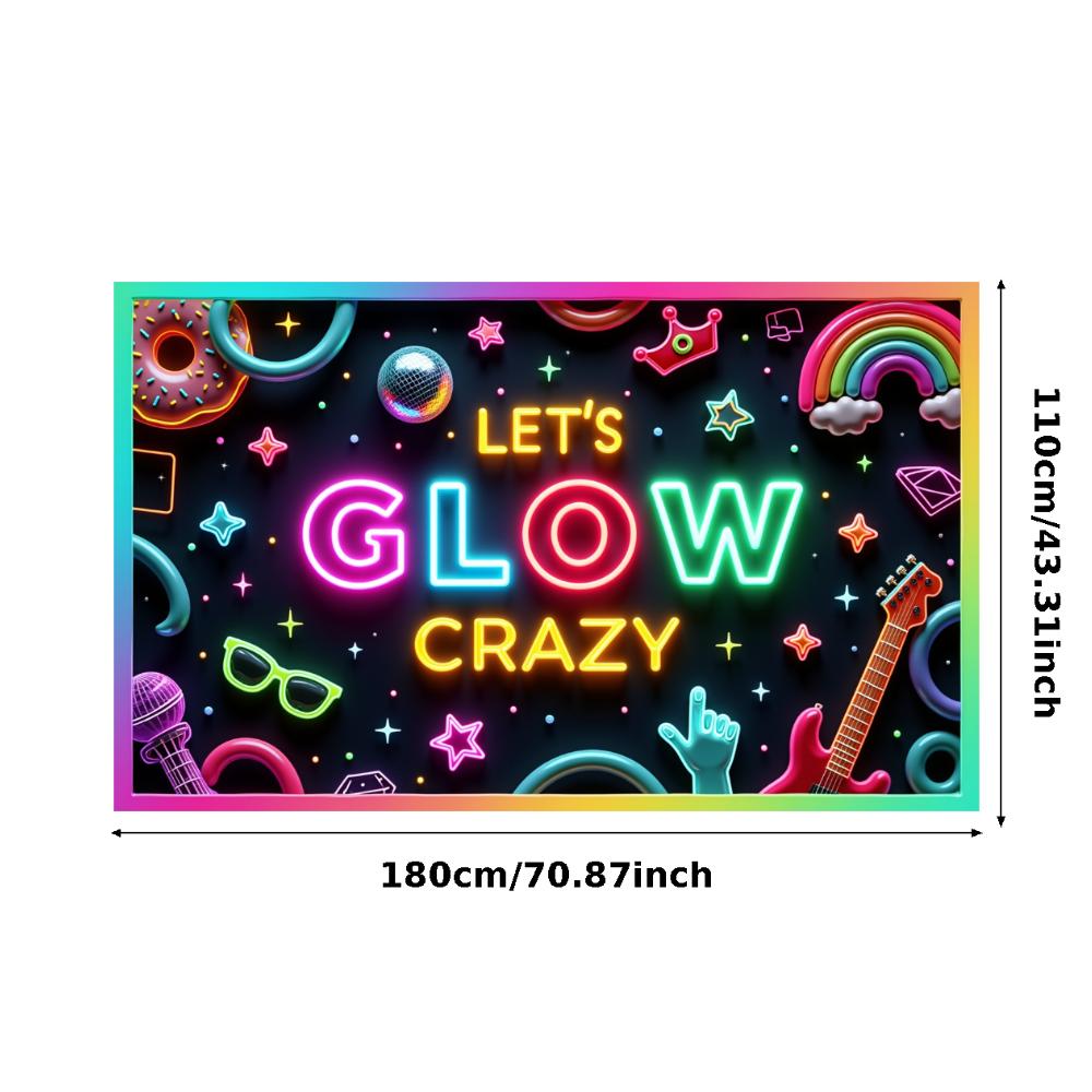 Разноцветный Баннер Звездные Узоры Баннер для Мероприятия Освещение Декор Диско-Шар Светящийся Баннер для Танцевального Мероприятия Неоновая Вечеринка Ретро