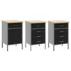 Work Cabinet Set with Drawers and Storage 8 Pieces Black