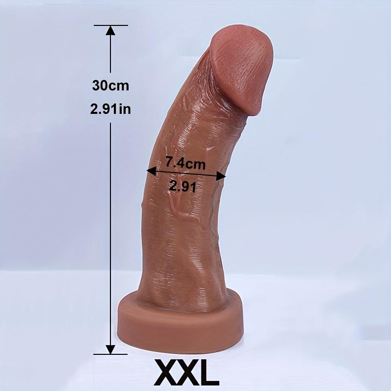 Очень большой дилдо с грибовидной головкой – Текстура настоящей кожи, Жидкий силикон, Толстая прочная ручная игрушка для мужчин и женщин, Легко моется, Батарейки не требуются