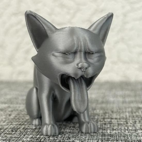 3D-печатная фигурка кота, блюющего, пластиковая статуэтка котенка, скульптура животного