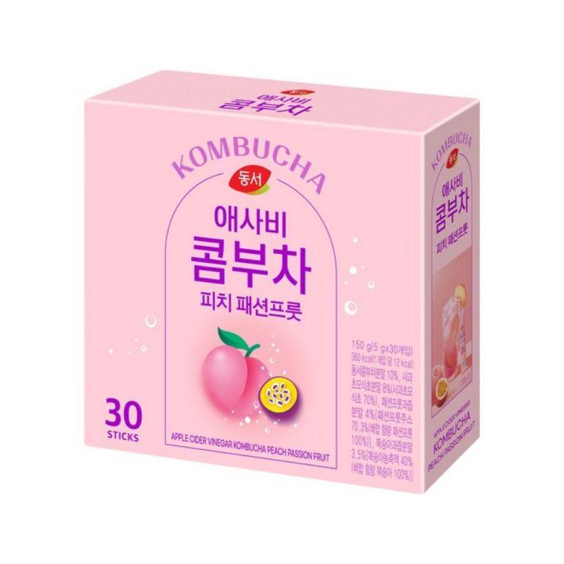 Dongsuh Яблочный уксус Комбуча Персик Маракуйя 5 г X 30 Пакетиков