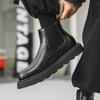Высококачественные британские уличные ботильоны из натуральной кожи для мужчин, черные, Hombre, повседневные, для платья, обувь для увеличения роста