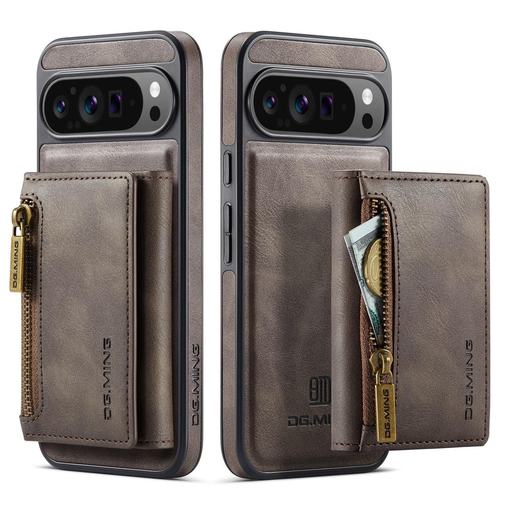 Leather Phone Case for Google Pixel 10 Pro XL Pixel9 Pro 8 Detachable Magnetic RFID Blocking Photo&Card Slot Wallet Stand Cover