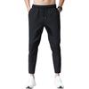Men Pants with Reinforced Pockets Waist Drawstring Design Casual Solid Color Trousers Summer Straight Leg Pants
