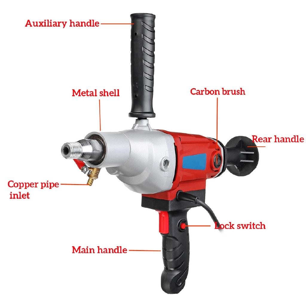 2100W Handheld Core Drill Wet Concrete Core Drilling Machine 2100W Electric Core Drill Stepless Speed Concrete Diamond