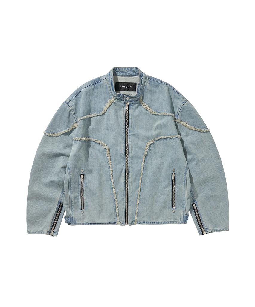 Libere Denim Biker Jacket / Bule