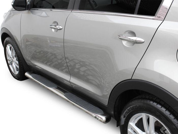Marche-pieds latéraux - JJ-AUTOMOTIVE - Kia Sportage 2010-2015 - 2 pièces - Noir - Avec fixations