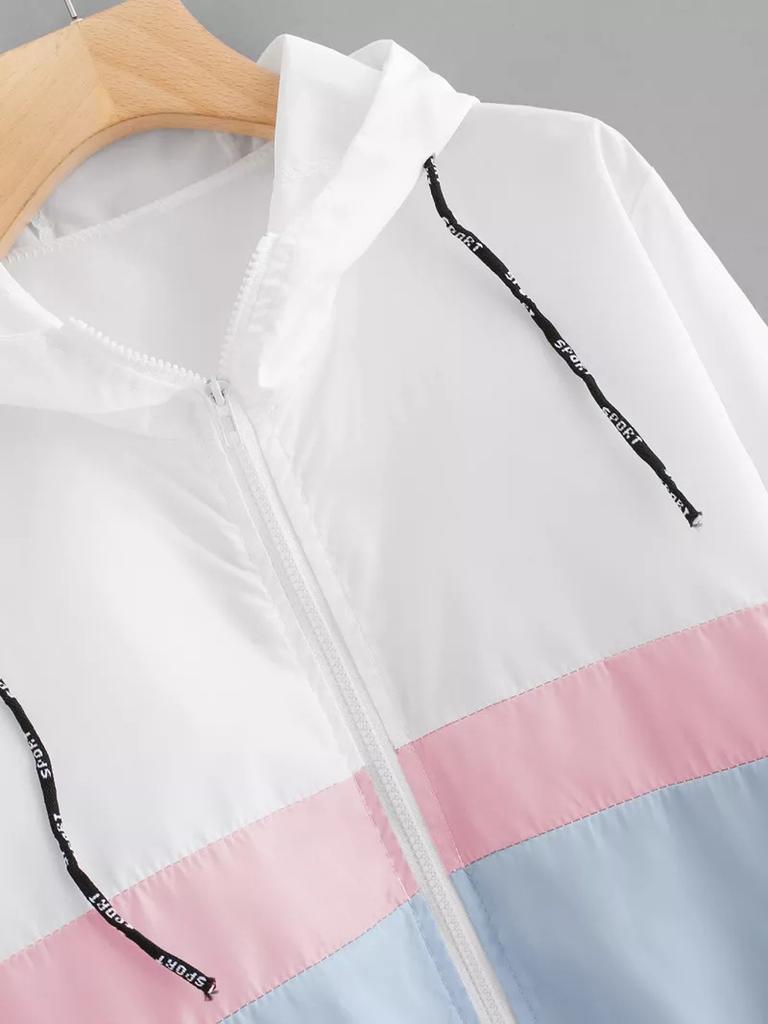 Женские лоскутные тонкие кожаные костюмы с длинными рукавами и карманами на молнии с капюшоном, спортивное пальто 