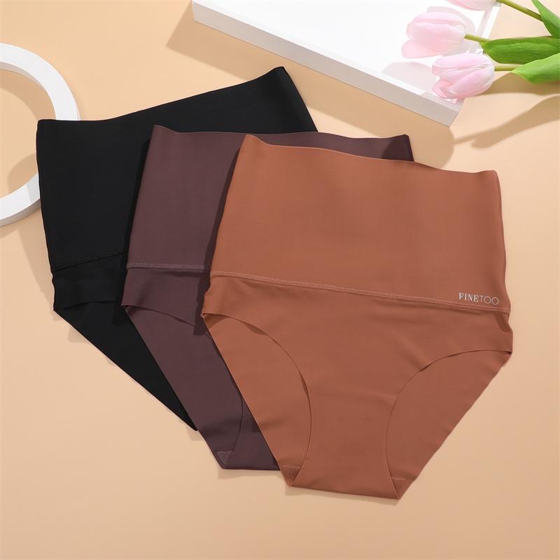 FINETOO Бесшовные трусики для женщин с высокой талией, антибактериальное нижнее белье, корректирующее белье, трусики