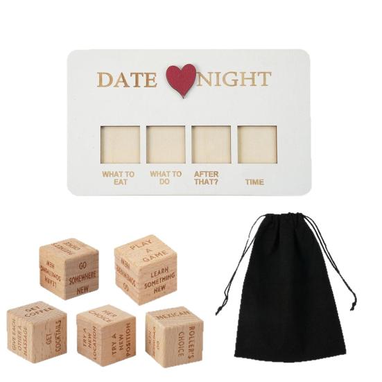 Date Night Dice Wooden Romantic Couples Game with 6 Intimate Scenes Unique Gift for Valentine's Day Anniversary And Couples Therapy