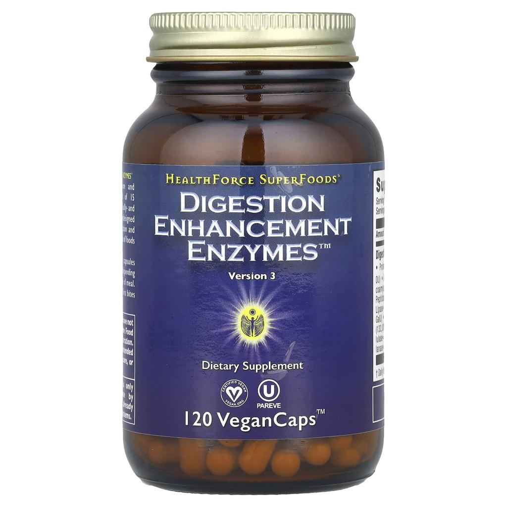 HealthForce Superfoods Digestion Enhancement Enzymes, 120 Veggie Capsules