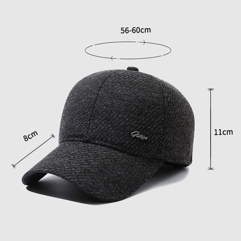 Outdoor Middle-Aged and Elderly Cap Men's Winter Warm Baseball Cap Dad Cotton Cap Ear Protection Peak Cap