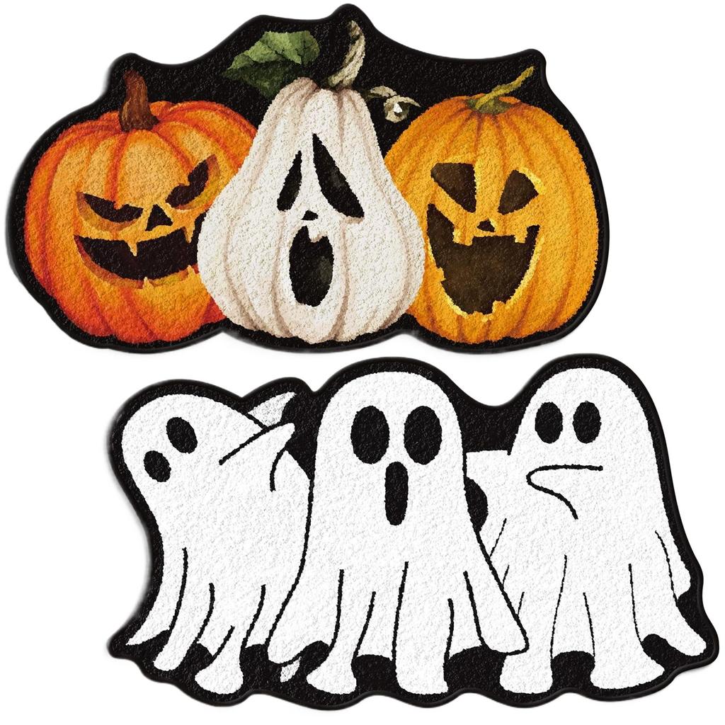 2 шт. коврика на Хэллоуин 14 дюймов X 24 дюйма, стеганые, нескользящие, для ванной комнаты, входной двери, гостиной, коврики