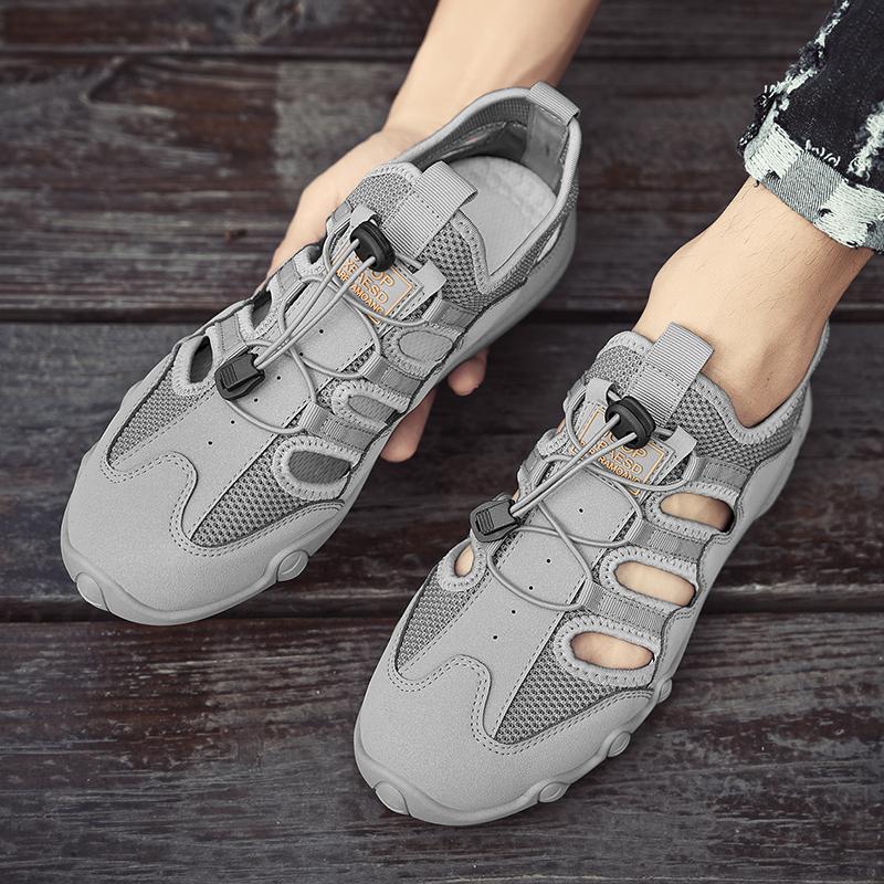 Men's Summer Sandals, Breathable and Comfortable, Hollow Slip-On Driving Shoes, Walking Shoes, River-Tracing Shoes