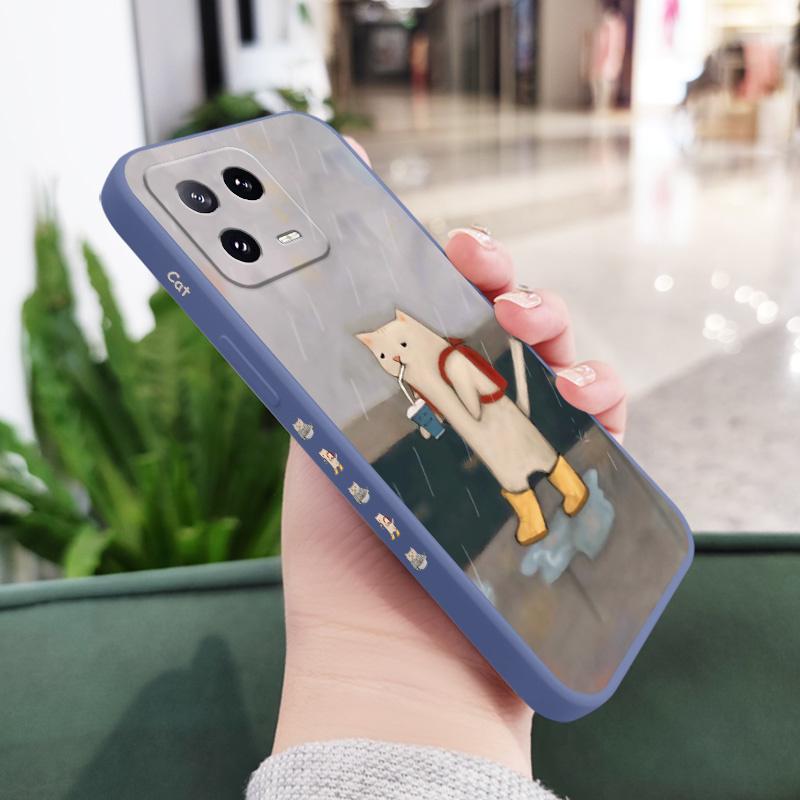 Чехол для телефона Xiaomi Mi 15 14 14T 13 13T 12 12X 12T 12S 11 11T 10 10T 9 9T Pro Lite из жидкого силикона с дизайном кошки из оригами