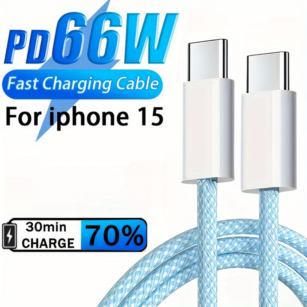 66W USB C Fast Charger Cable for iPhone 15 Pro Max Plus Samsung Xiaomi Huawei Redmi Type C Fast Cable Charging Wire Accessories