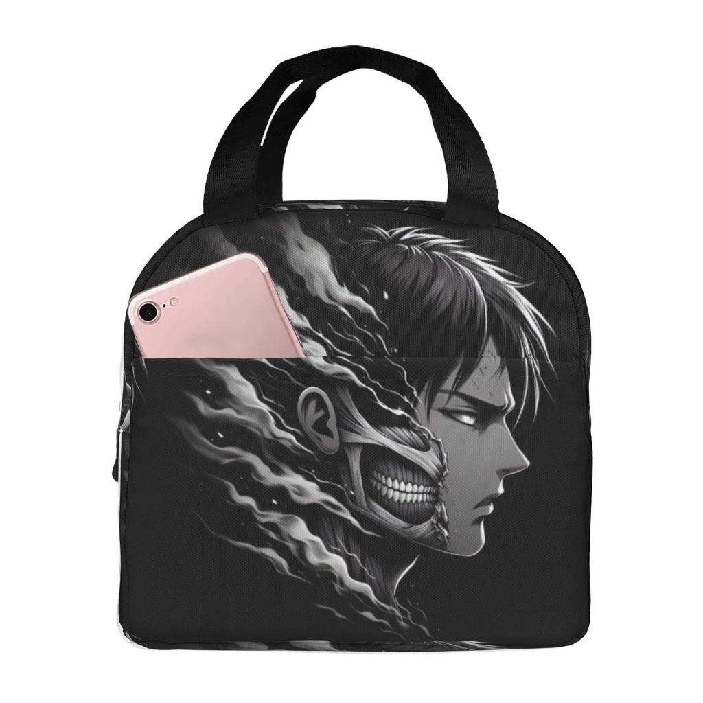 Custom Attack On Titans Portable Lunch Boxes Unisex Leakproof Manga Thermal Cooler Food Insulated Lunch Bag Office Work