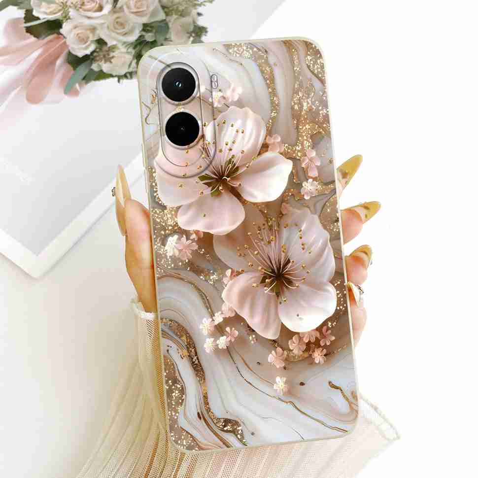 Silicone Case For Xiaomi Poco M7 4G Case Cute Cat Flowers Soft Slim Phone Cases For Xiaomi Poco M7 PocoM7 4G Cover Bumper