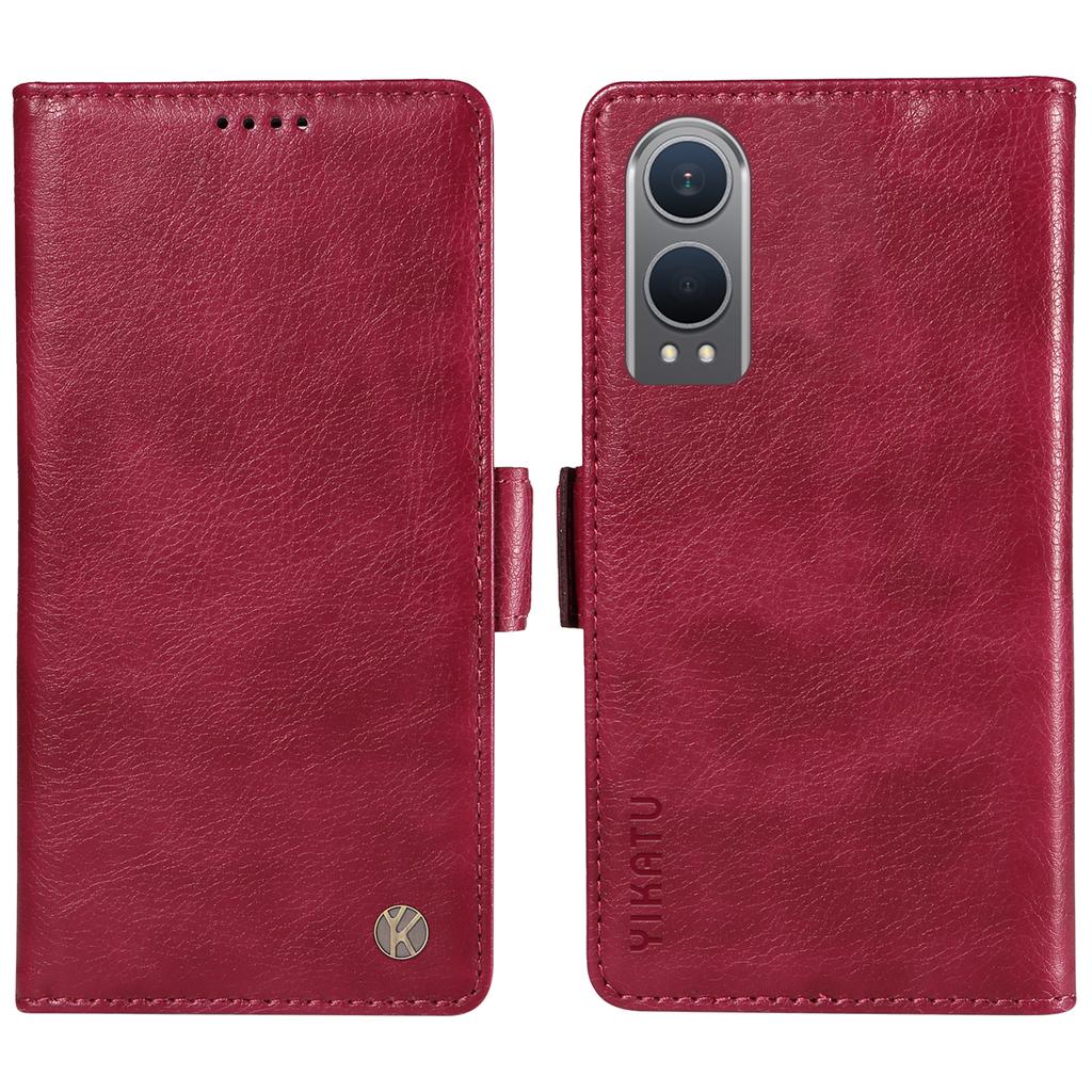 YIKATU YK-007 For OnePlus Nord CE4 Lite 5G/Oppo K12x 5G (China) Wallet Case Litchi Grain Leather Phone Protective Cover