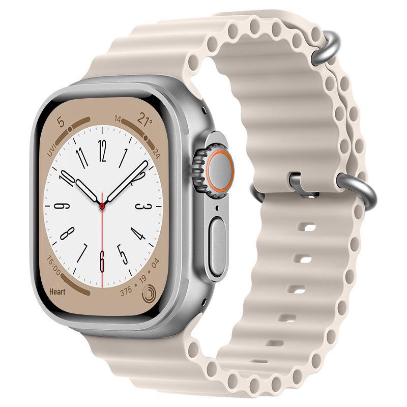 Ремешок для часов Apple Marine: Двухцветный силиконовый ремешок для Apple Watch 8/7/SE/Ultra — идеально подходит для занятий спортом