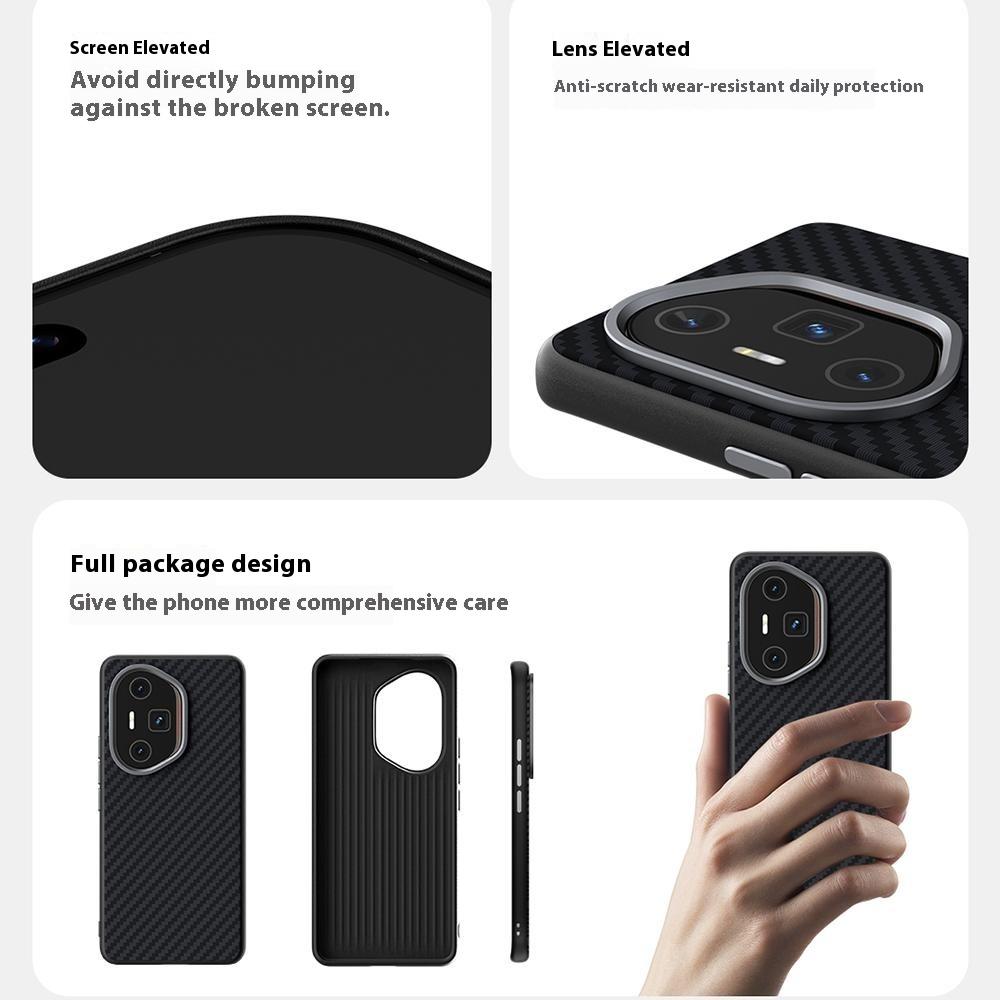 ABEEL Чехол для Honor 300 Pro Совместимый с MagSafe Задняя крышка с текстурой углеродного волокна