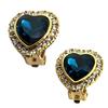 [P5011] - Designer Clips 'Sissi' Blue Sapphire Gold (heart) - 16x16 Mm