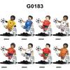 G0183 Известный Футболист Звезда Номер 16 26 10 19 2 7 11 Модели Блоки MOC Наборы Кирпичей Подарки Игрушки