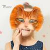 6 шт. набор для кошачьей маски, сделай сам, ручная роспись, пустая кошачья маска с меховыми глазами, сетка, фетровый лист, пушистое животное, терианский маскарадный аксессуар для карнавала, косплея