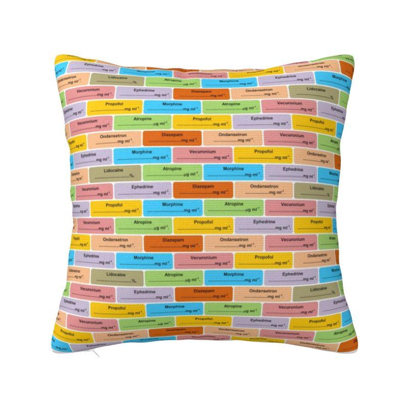 Medical Nurse Anesthesia Medication Labels Pillow Covers Decor Home Modern Outdoor Cushions Square Pillowcase
