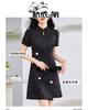 New Chinese Style Aging Jacquard Dress 2025 Summer Edition Retro Buckle A-line Skirt Women's Wear
