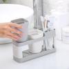 Bathroom Toothbrush Racks Free Punching Brush Set Tooth Cup Holder Teeth Vertical Cup Holder